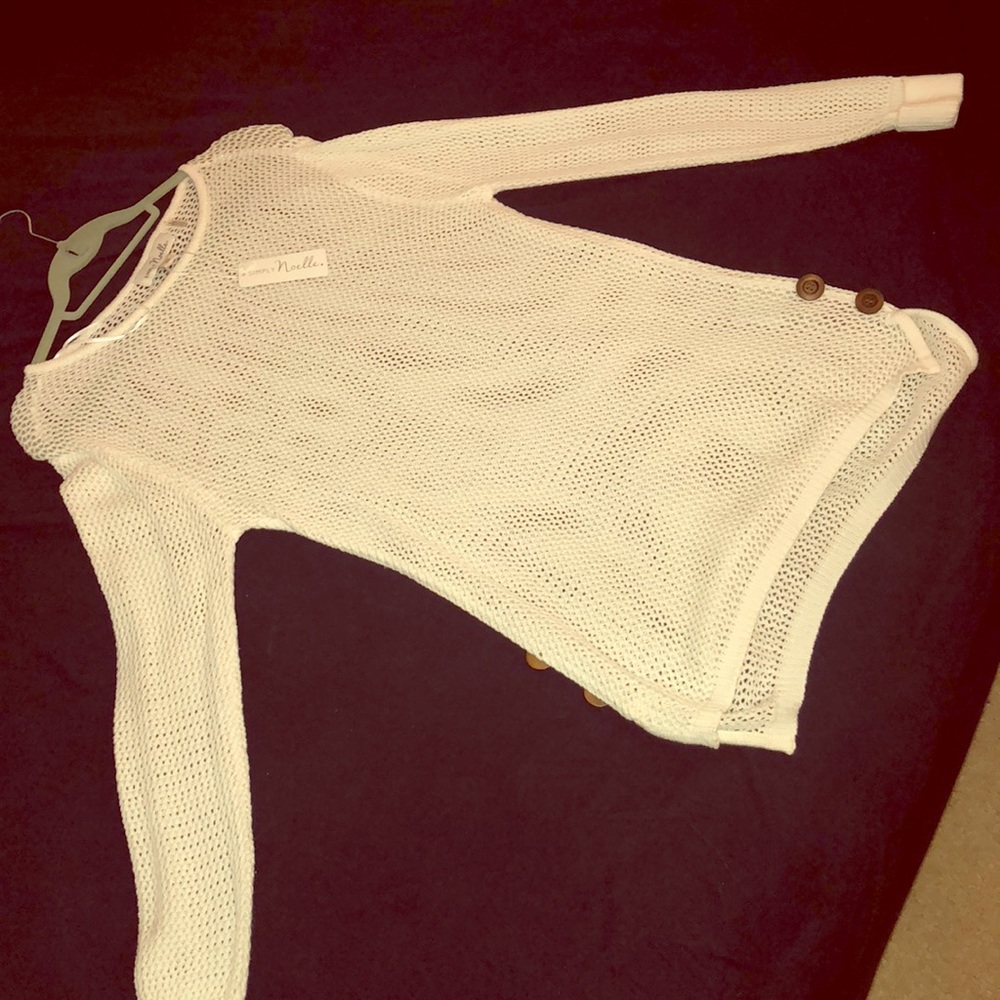 White mesh sweater dress